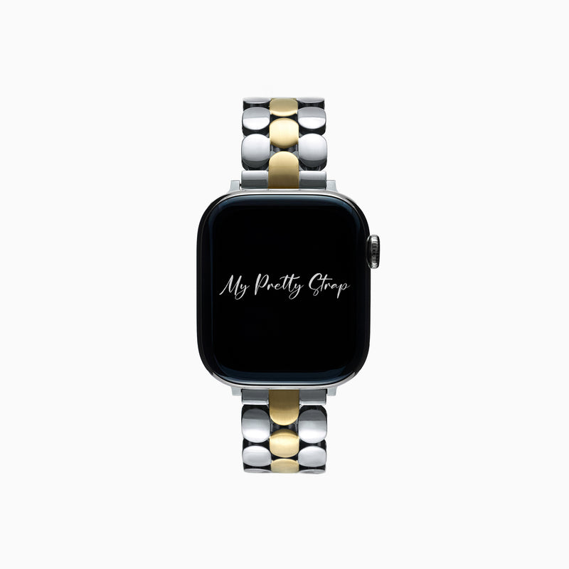 Slim Honeycomb Apple Watch Strap – Silver and Gold