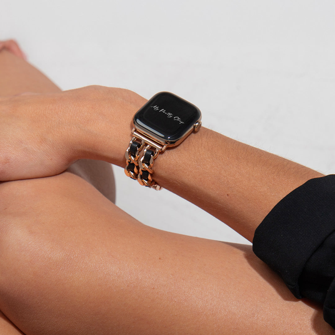 Black & Gold - Apple Watch Strap – Pretty Straps™ display picture 1