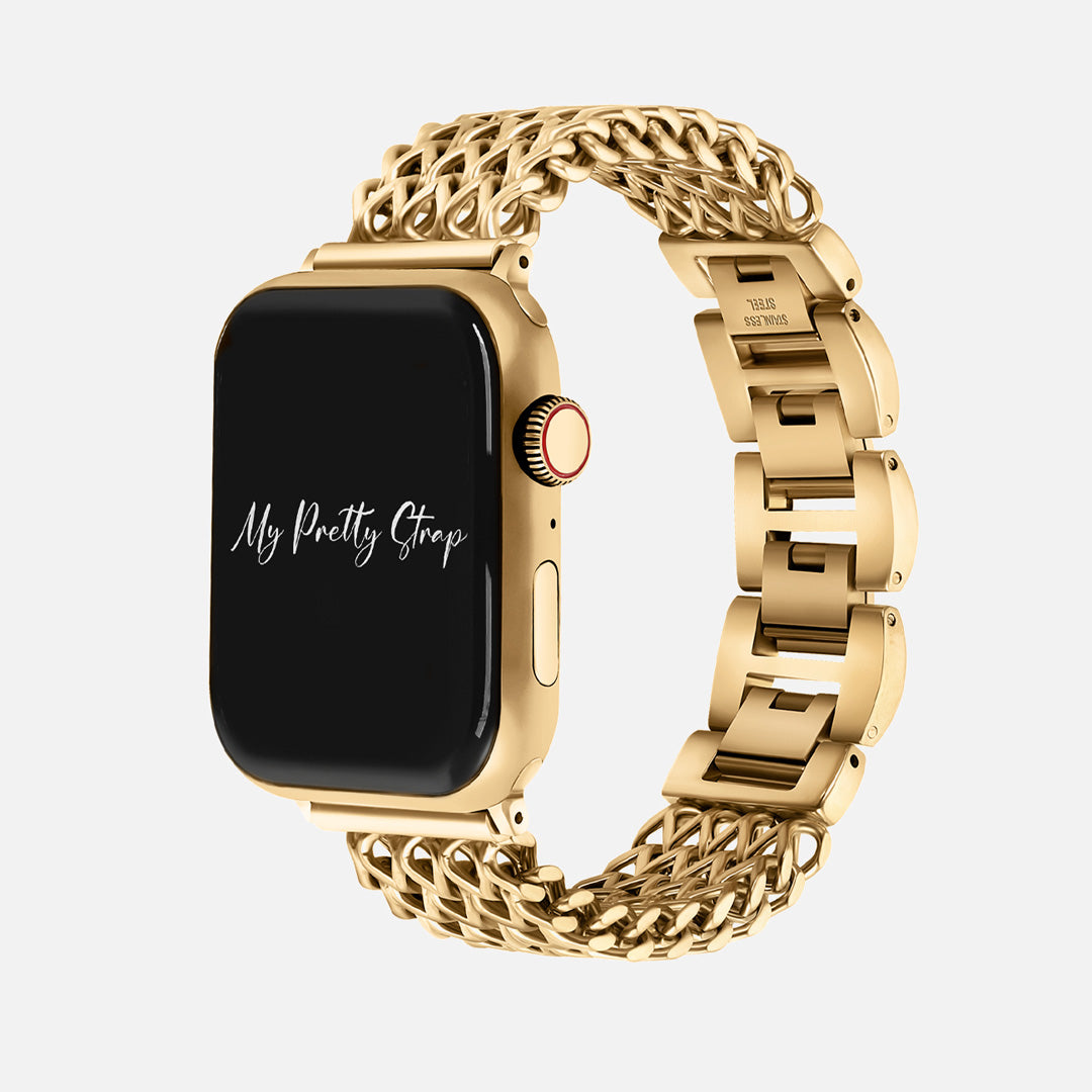 PrettyStraps Mermaid Stainless Steel Apple Watch Strap in gold