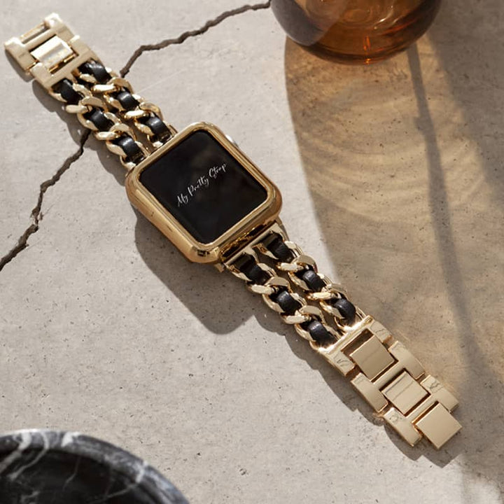 Apple watch black gold band hotsell