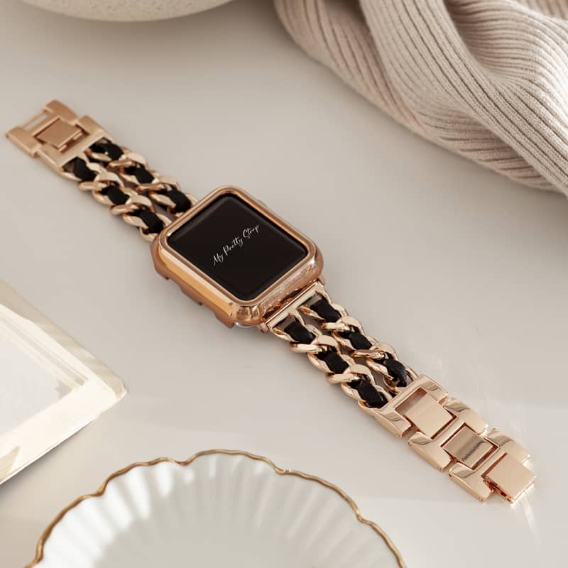 Lovecases Black Glitter TPU Apple Watch Straps - For Apple Watch Series 9  45mm